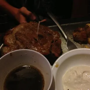 Juicy prime rib.
