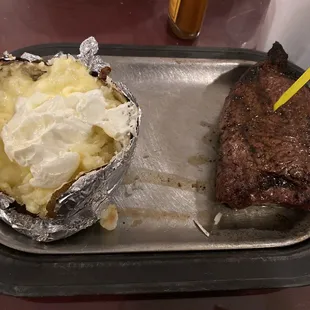 8oz Sirloin and baked potato