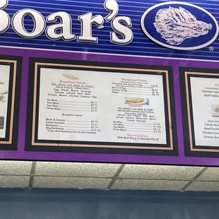 Menu as of December 17, 2022