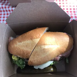 a sandwich in a box