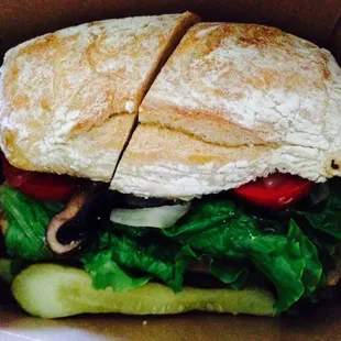 veggie sandwich on sweet roll