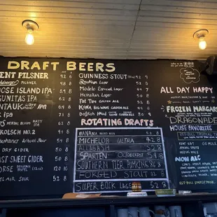 Beer menu
