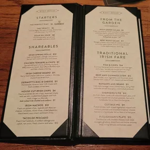 the menu