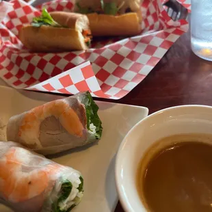 Banh mi and salad rolls