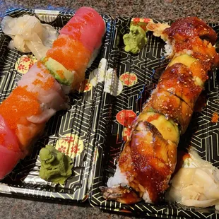 two different types of sushi