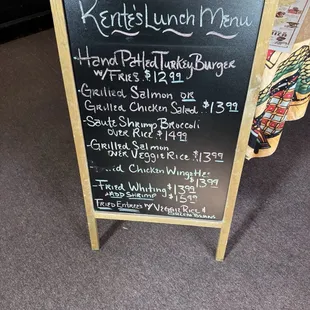 Kente&apos;s Lunch Menu November 2024