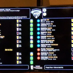 Live Tap List Beer and Cider