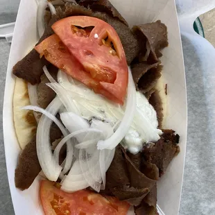 Meh dry tasteless gyro meat