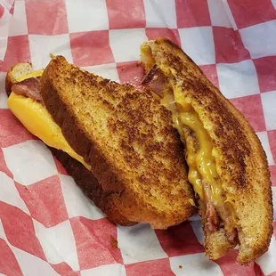 Grilled ham and cheese sandwich