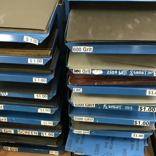 Sandpaper? We have sandpaper starting from 60 grit - 5000 grit sheets, wet &amp; dry!