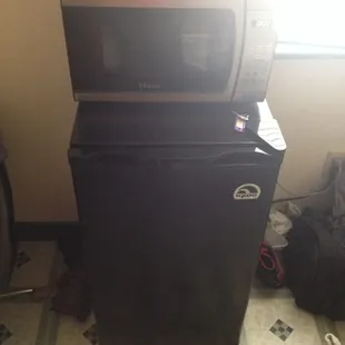 Nice fridge and microwave