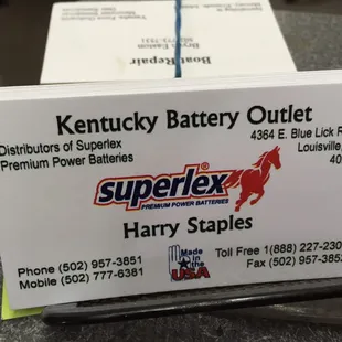 Card for the battery guy.