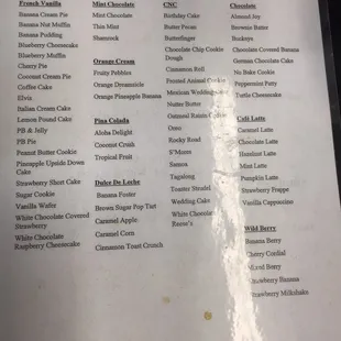 The flavors offered. Look at all the dessert flavors; and the ones I've tasted taste JUST like the real thing!