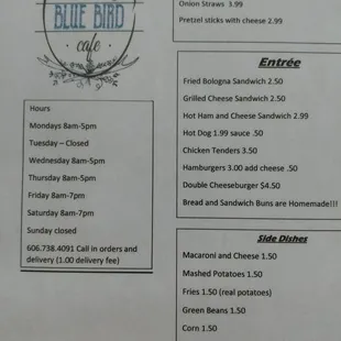 the menu