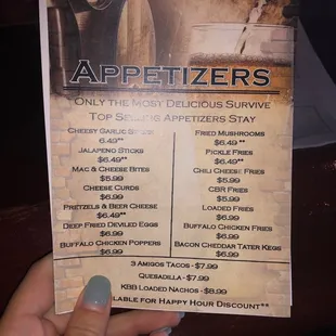 Appetizer Menu