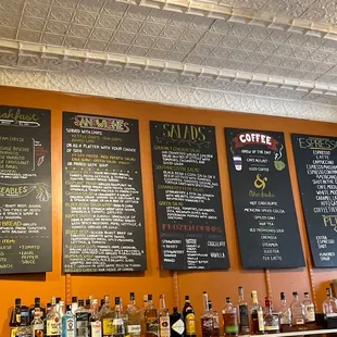 menus on the wall