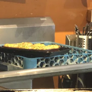 Freshly cooked items in sink