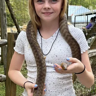 Holding a snake!