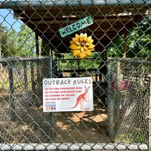 Some rules when entering the kangaroo enclosure.