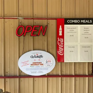 the menu and prices