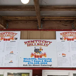 Menu board