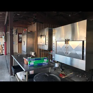 a kitchen with stainless steel appliances