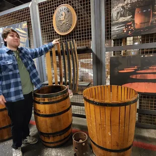 Chase, our tour guide, talking about the cooper and barrel chars