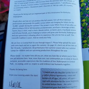 What a great guy ....great programs ....superb evening in the park!