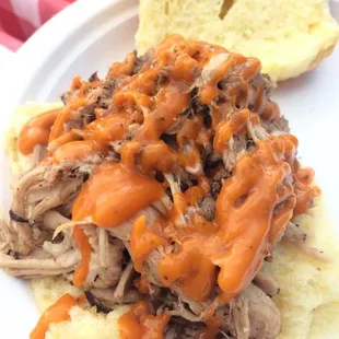 KSB Pulled Pork Sandwich with our craft &quot;Original&quot; sauce.