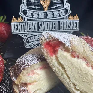 a strawberry filled pastry