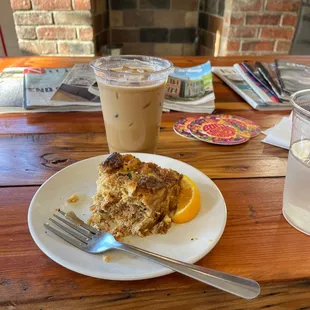 a plate of food and a drink