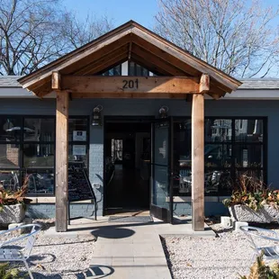 the front of the restaurant