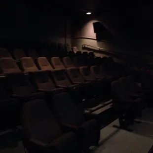 Theme from Billy Jack playing to an empty theatre.