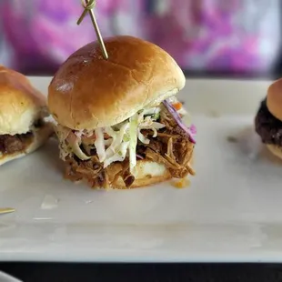 3 slider combo.. brisket, pulled pork, and angus