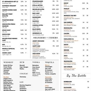 sushi and sashimi, menu