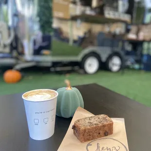 Honey Lavender Oatmilk Latte &amp; Banana Bread