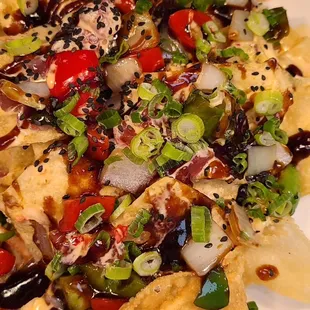 a close up of a plate of food