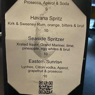 menu
