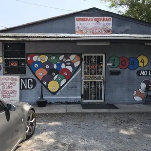 the front of the restaurant