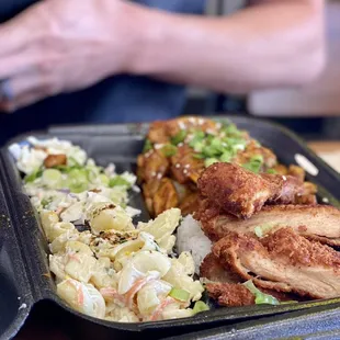 Combo plate w/ bbq chicken and chicken katsu