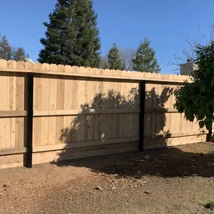 One section of fence with metal reinforcement