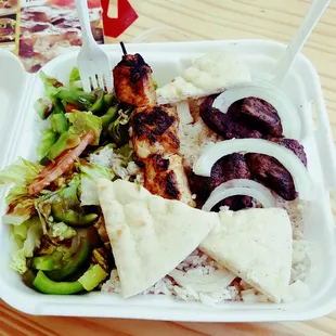 Kabob lunch special.