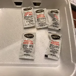 Just enough ketchup to compliment the fries.