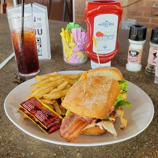 Turkey Bacon Avocado Club Sandwhich.