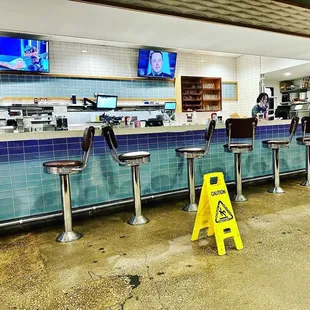 a wet floor