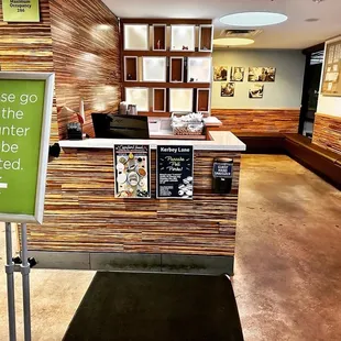 counter and seating area