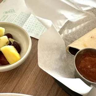 Kid's Bean &amp; Cheese Taco with fruit