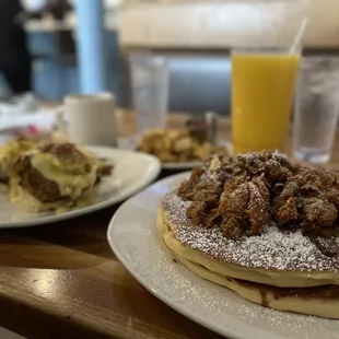 Chicken &amp; Pancakes and Crispy Chicken Benedict