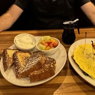 Poppyseed French Toast Platter* Harvest Omelet