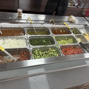 Salsa and condiment bar.